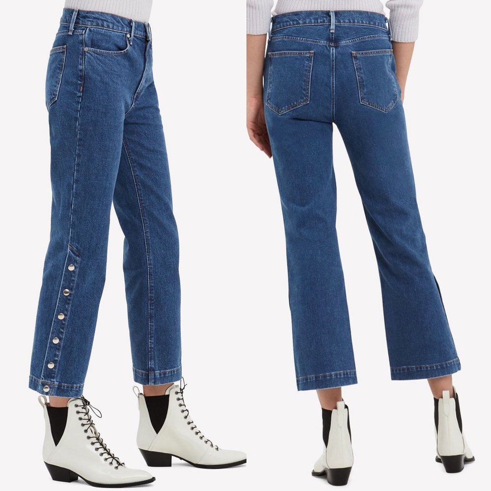 Rag & Bone Dylan Snap Button Wide Leg Cropped Jea… - image 2